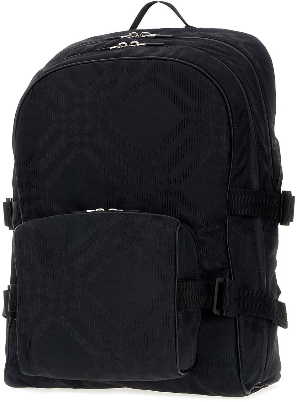 Burberry Burberry Black nylon blend backpack Zwart