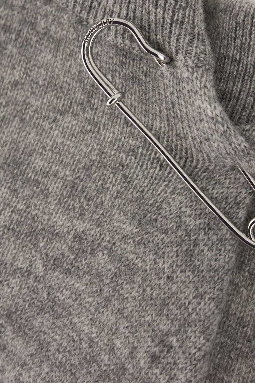 Burberry Burberry Melange grey cashmere sweater Grijs