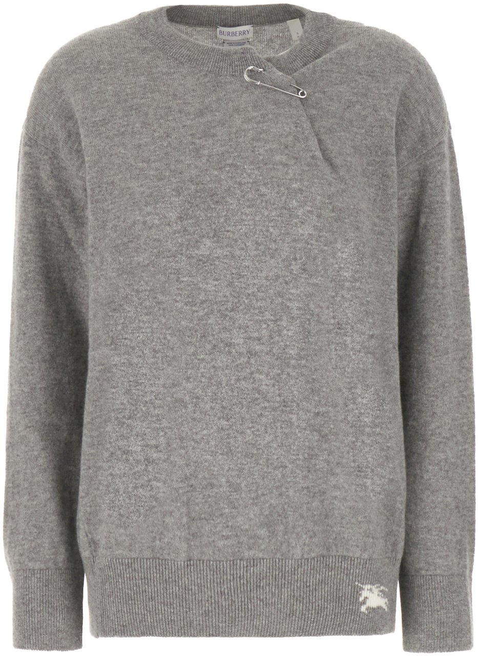 Burberry Burberry Melange grey cashmere sweater Grijs