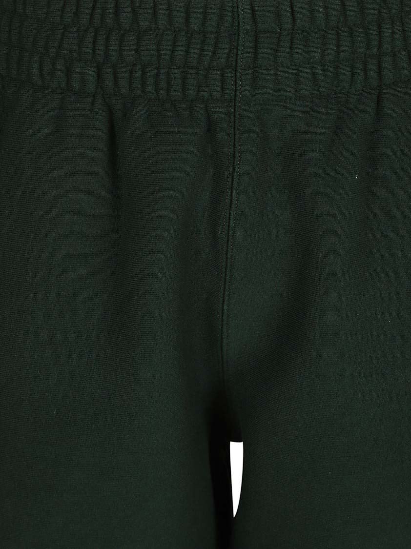 Burberry Relaxed-Fit Green Shorts With Elastic Waistband Zwart
