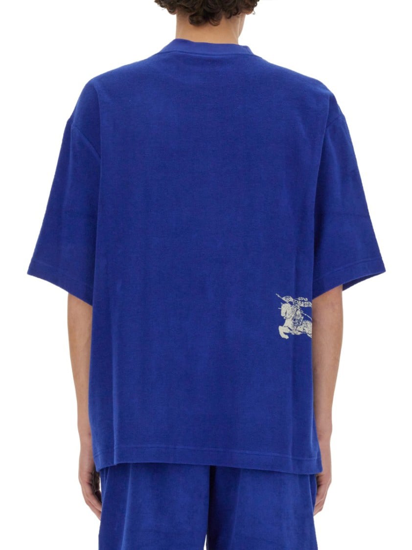 Burberry Relaxed Fit Oversized T-Shirt Blauw