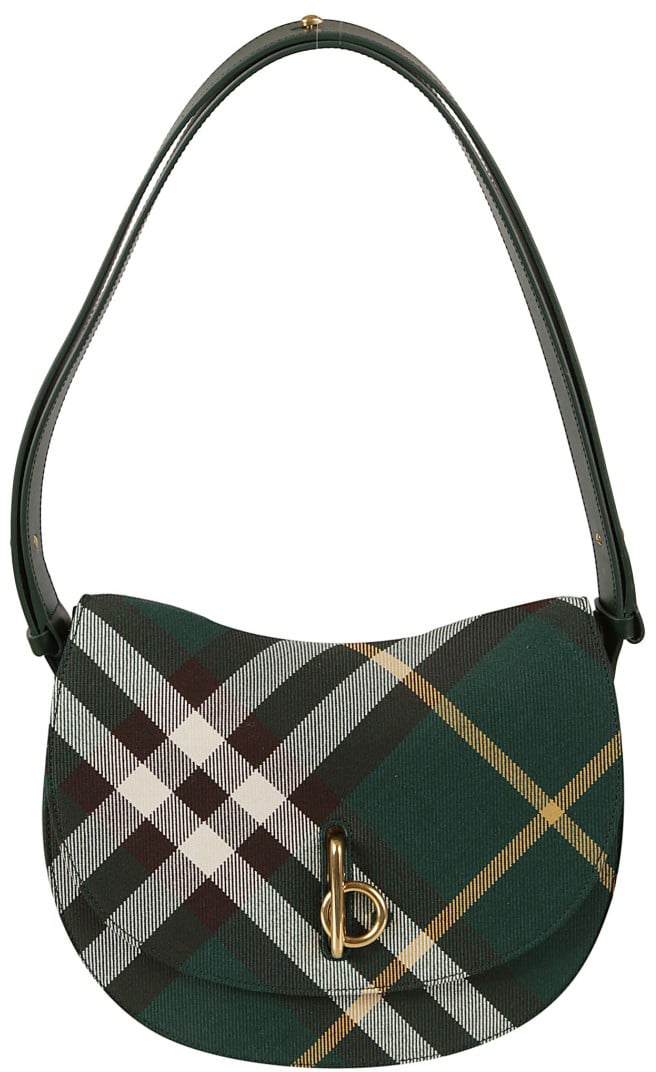 Burberry Classic Plaid Shoulder Bag Groen