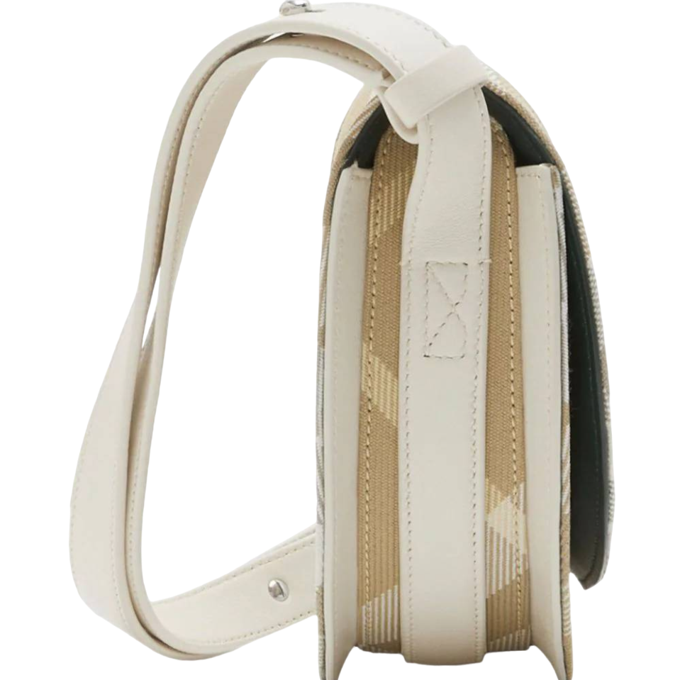 Burberry Borsa a tracolla Rocking Horse a quadri Beige