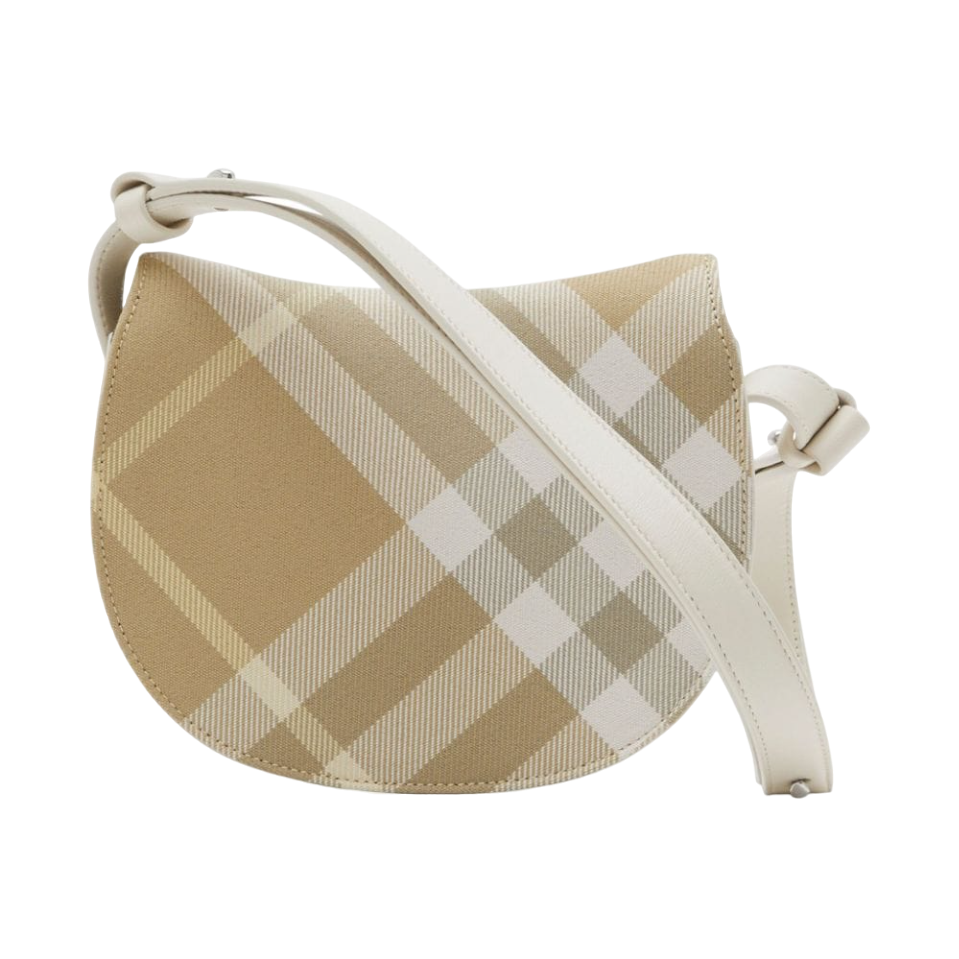 Burberry Borsa a tracolla Rocking Horse a quadri Beige