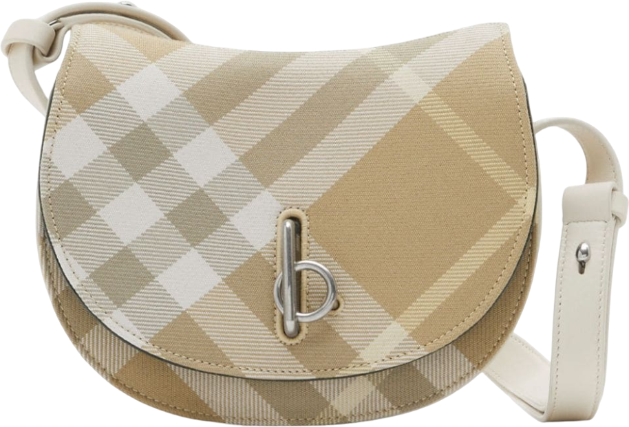 Burberry Borsa a tracolla Rocking Horse a quadri Beige