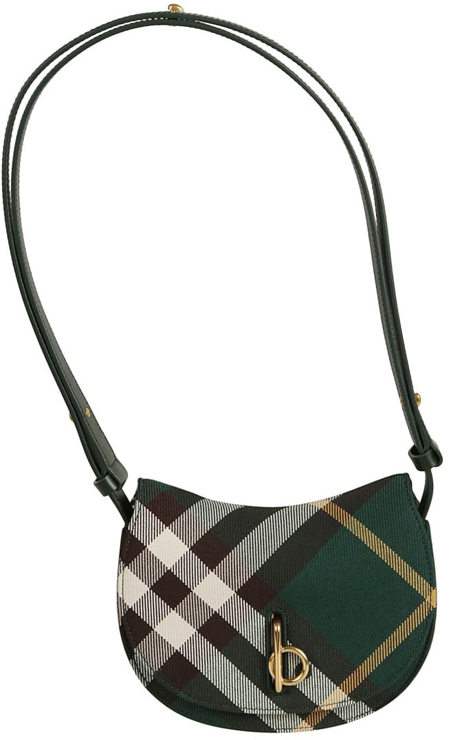 Burberry Half-Moon Green Plaid Bag Groen