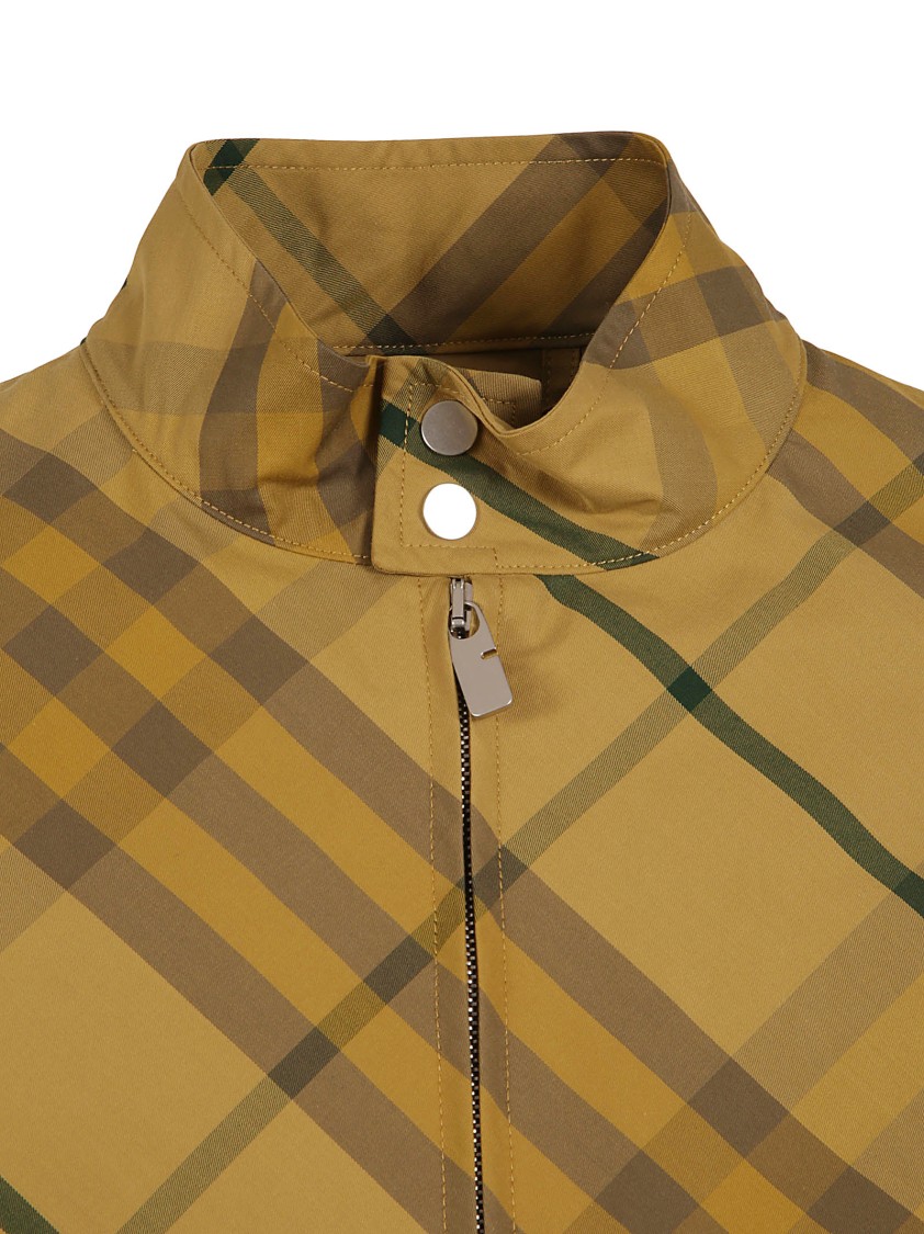 Burberry Plaid Coat With High Collar Bruin