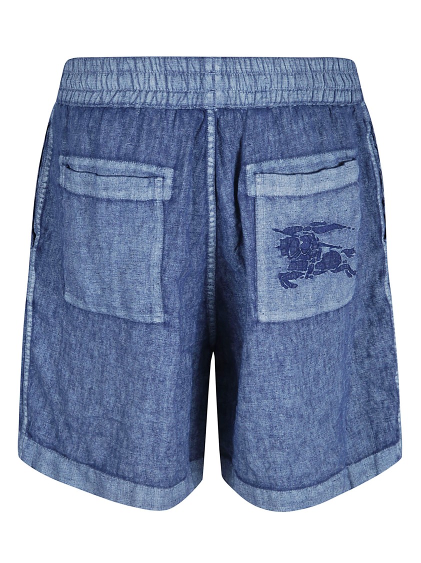 Burberry Relaxed-Fit Linen Shorts With Rolled Hem Blauw