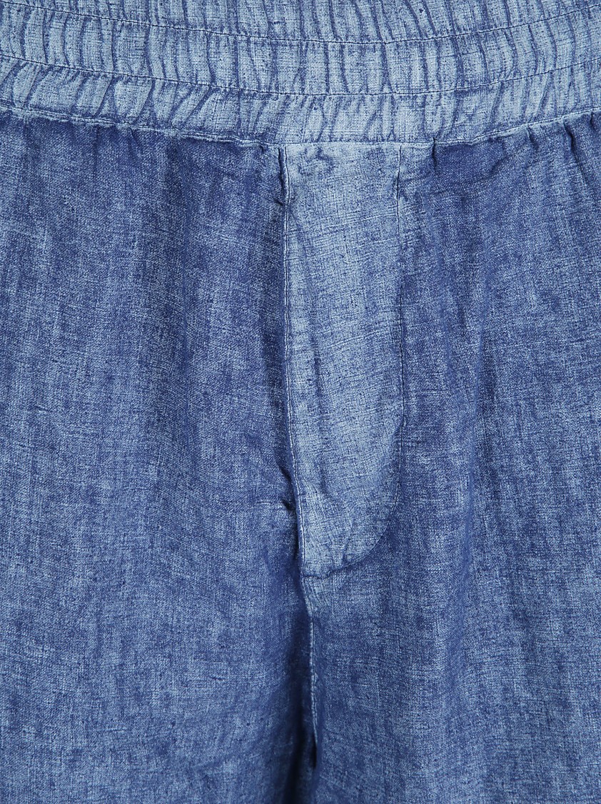 Burberry Relaxed-Fit Linen Shorts With Rolled Hem Blauw
