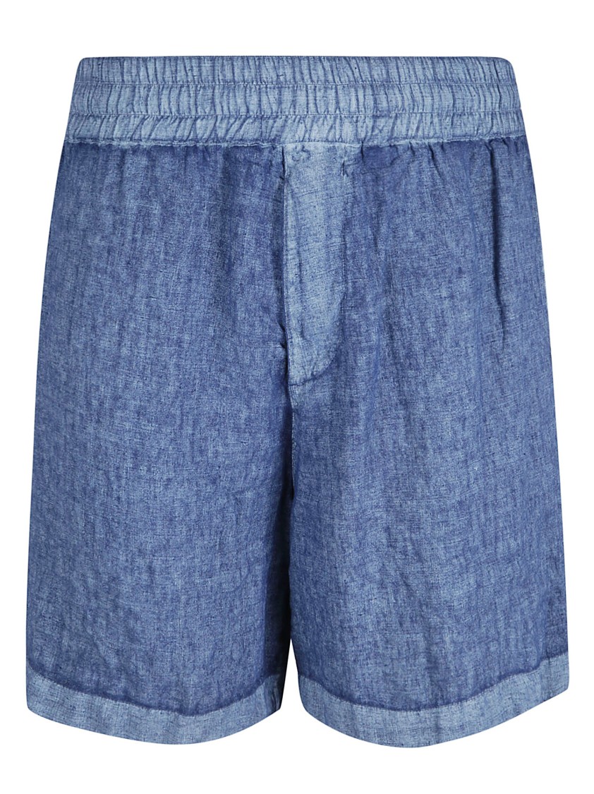 Burberry Relaxed-Fit Linen Shorts With Rolled Hem Blauw
