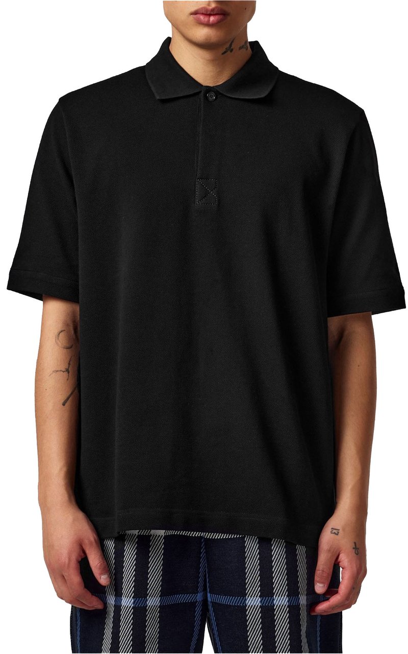 Burberry Short Sleeved Polo Shirt Zwart