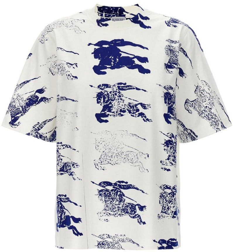 Burberry Oversized T-Shirt With Playful All-Over Print Wit