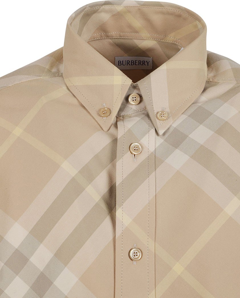 Burberry Plaid Button-Down Shirt With Tailored Fit Neutraal