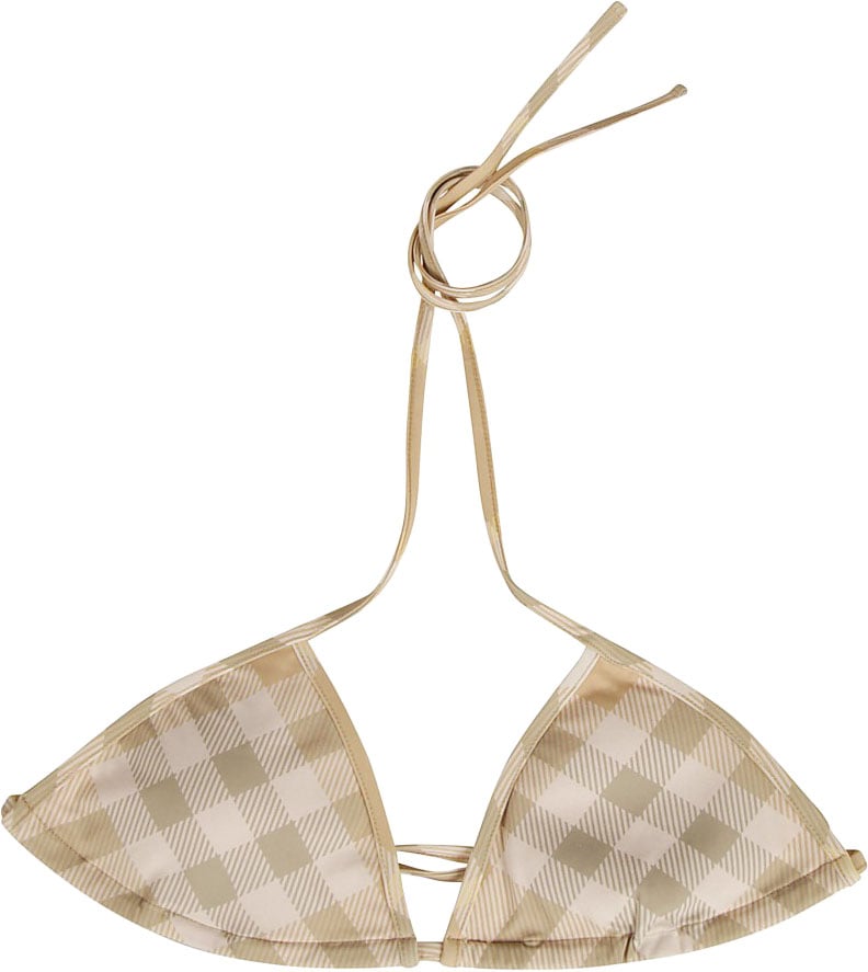 Burberry Checkered Triangle Bikini Top Neutraal