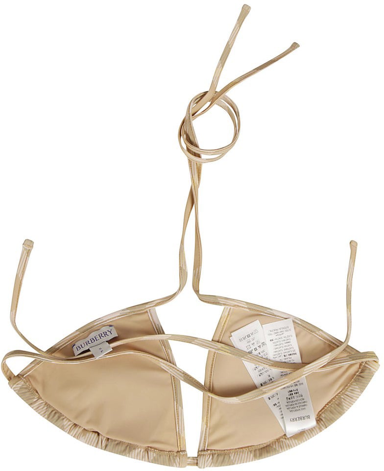 Burberry Checkered Triangle Bikini Top Neutraal