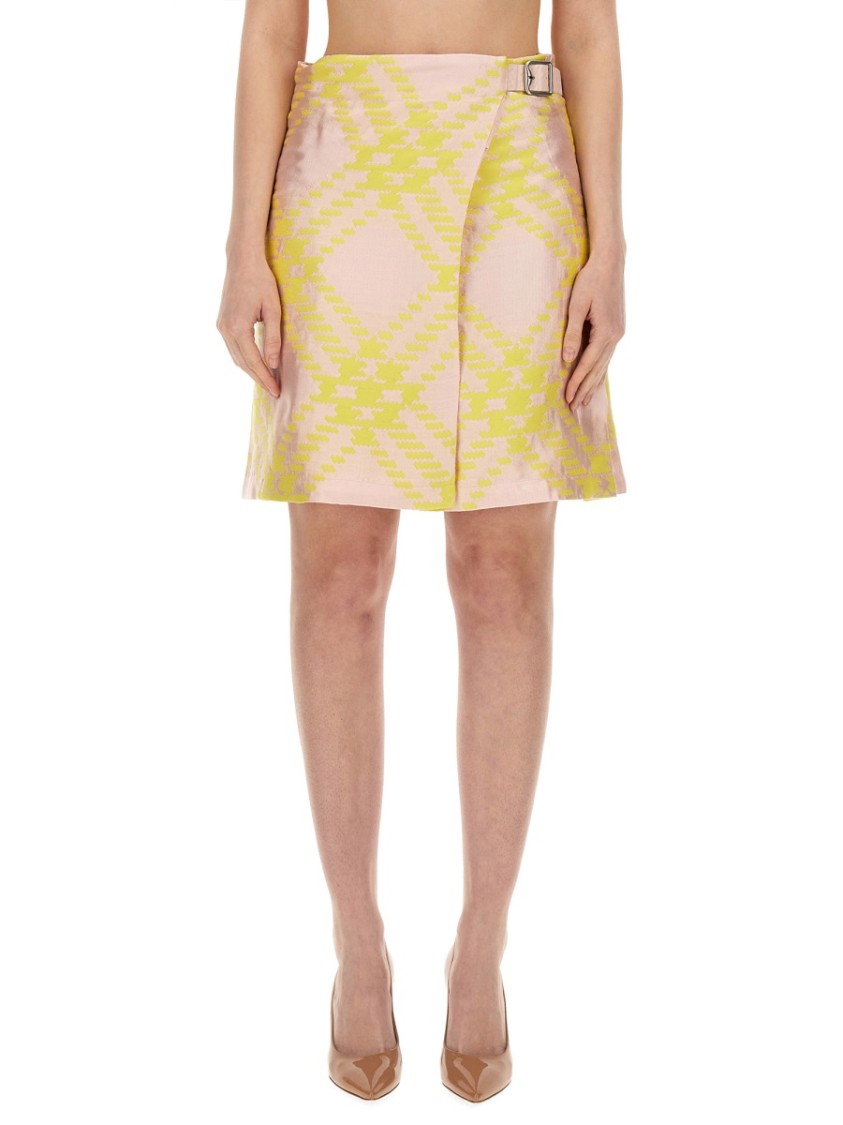Burberry Check Pattern Skirt Neutraal