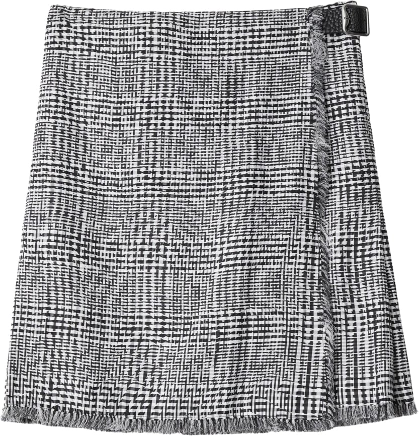 Burberry Textured Above-The-Knee Skirt With Structured Silhouette Grijs