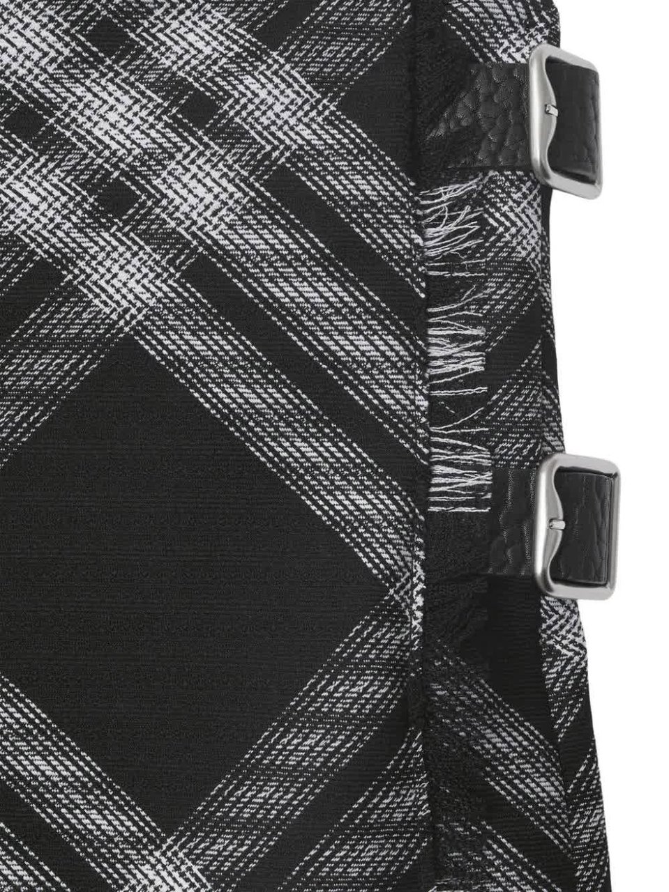 Burberry Check Woven Wool Kilt Dress Grijs