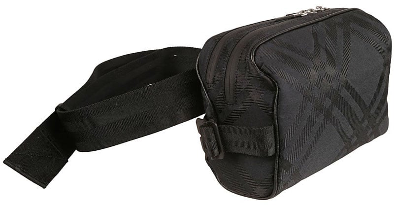 Burberry Textured Black Nylon Bag Zwart