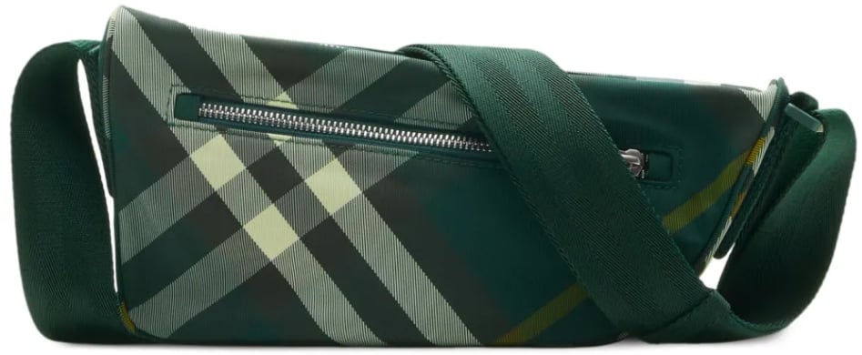 Burberry Shield Check Logo Crossbody Bag Groen