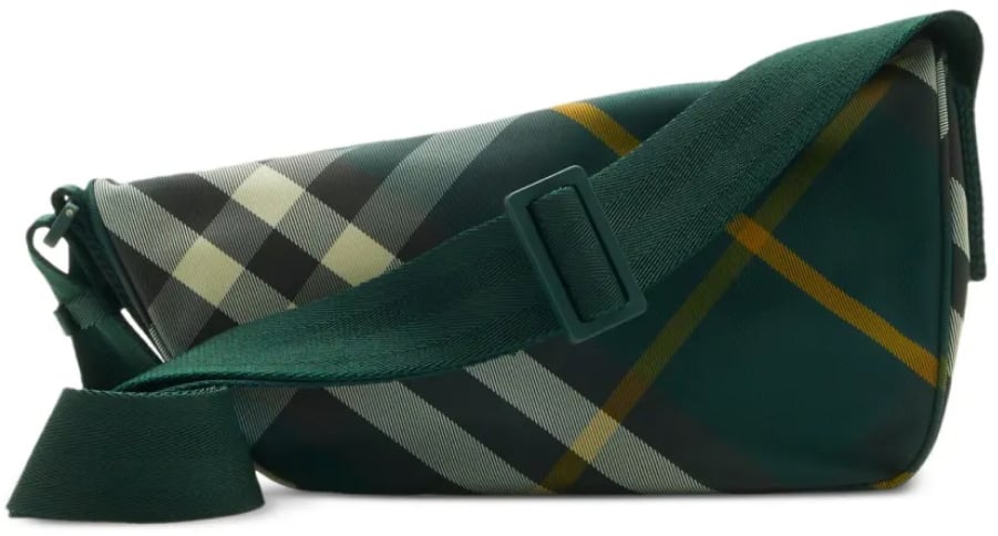 Burberry Shield Check Logo Crossbody Bag Groen