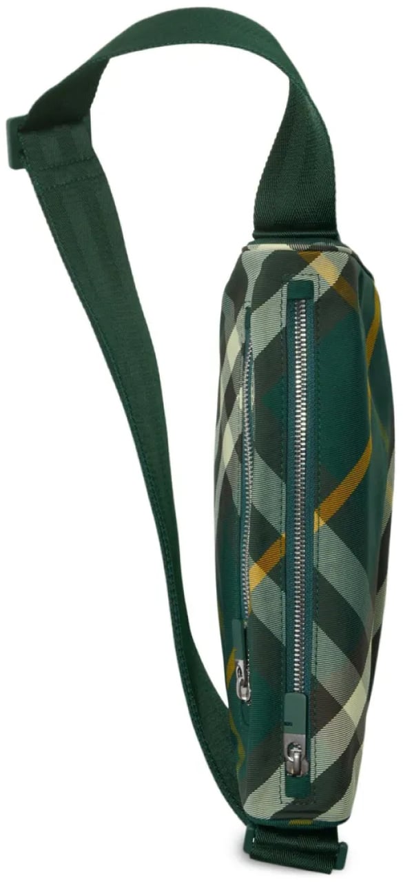 Burberry Shield Check Logo Crossbody Bag Groen
