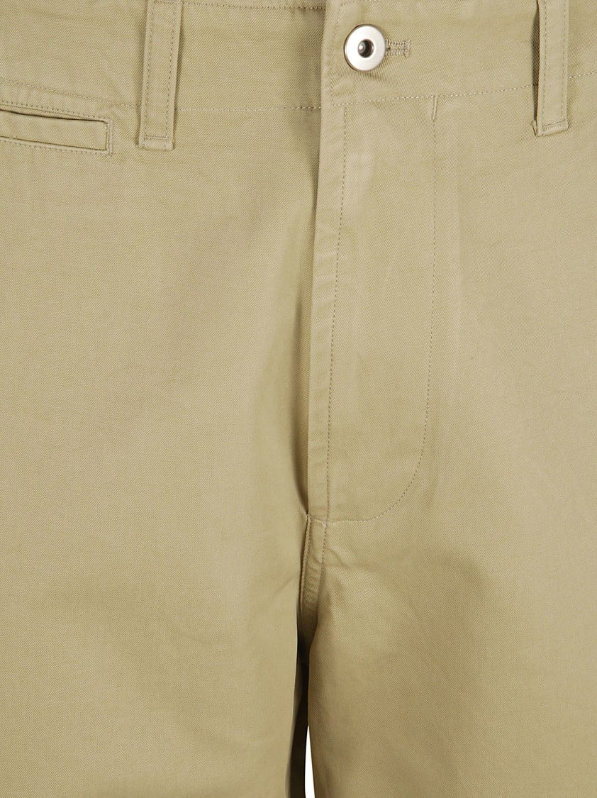 Burberry Straight-Leg Cotton Trousers With Button Closure Neutraal