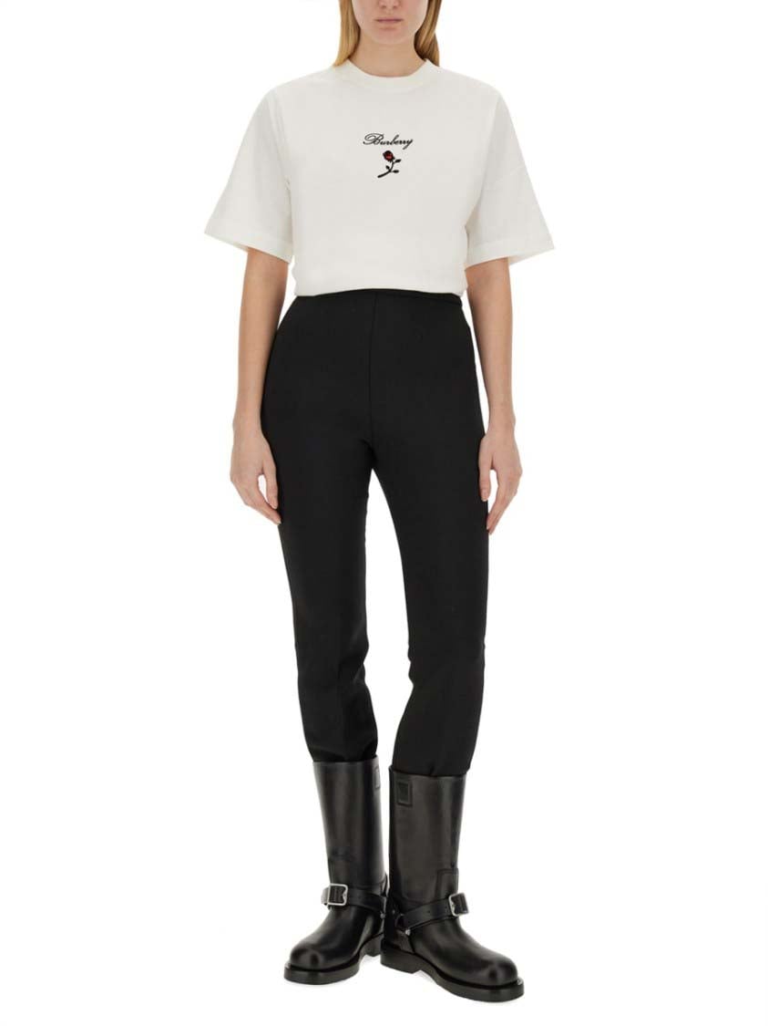 Burberry Logo-Embellished Regular Fit T-Shirt Wit