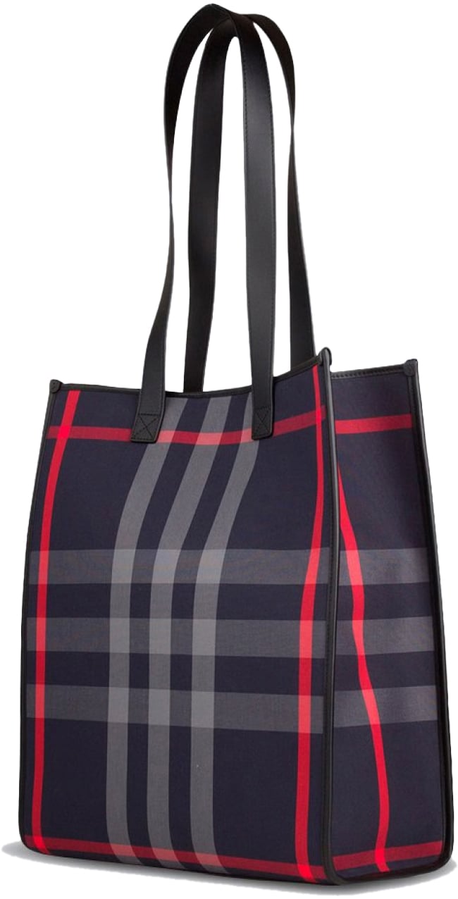 Burberry Ip Check Logo Tote Bag Blauw