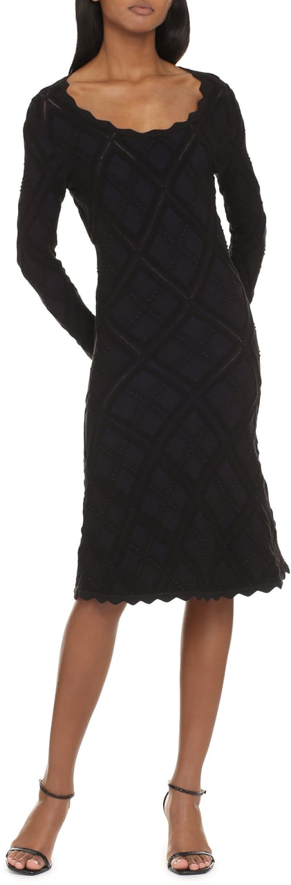 Burberry Scalloped detail dress Zwart