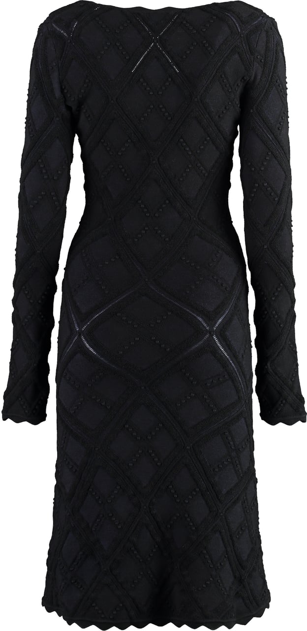 Burberry Scalloped detail dress Zwart