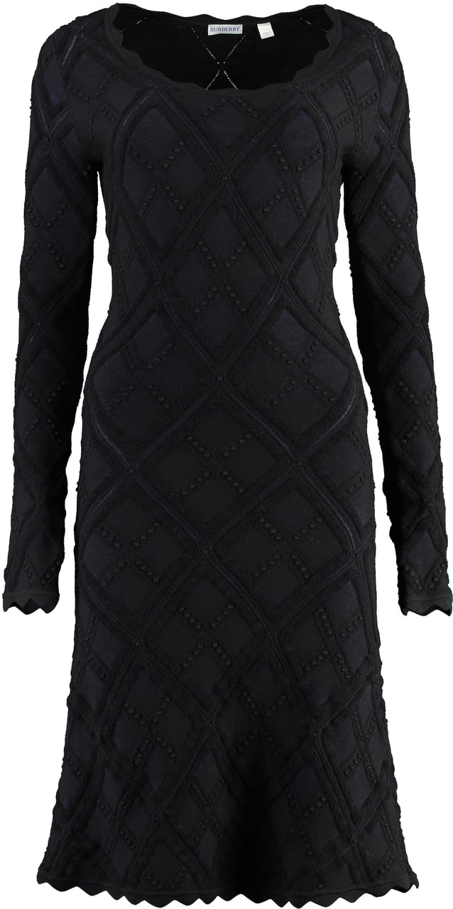 Burberry Scalloped detail dress Zwart
