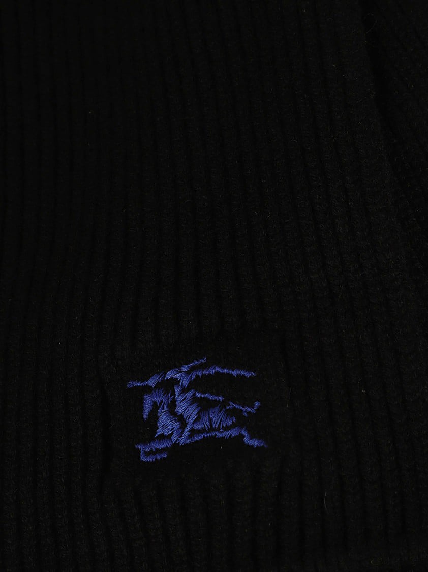 Burberry Ribbed Cashmere Scarf Zwart