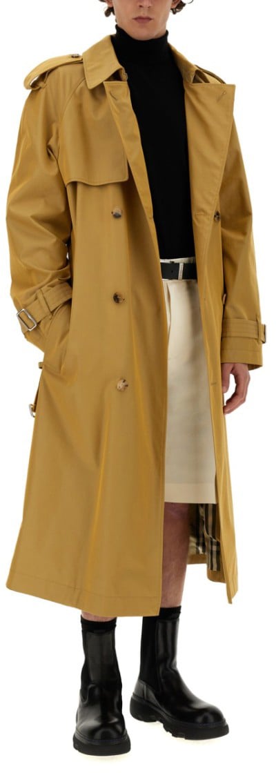 Burberry Trench Coat With Double-Breasted Design Bruin