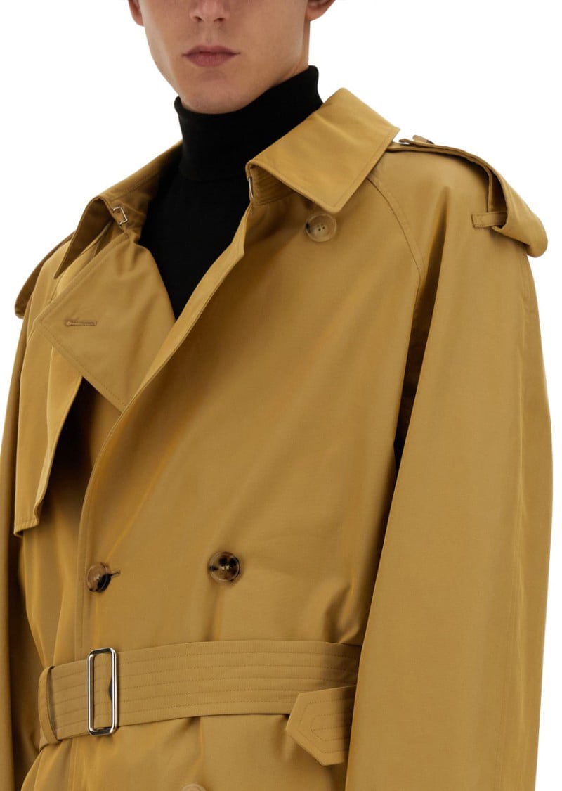 Burberry Trench Coat With Double-Breasted Design Bruin