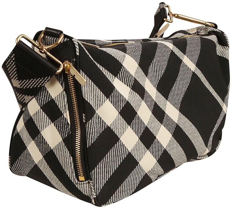Burberry Check Pattern Shoulder Bag Zwart