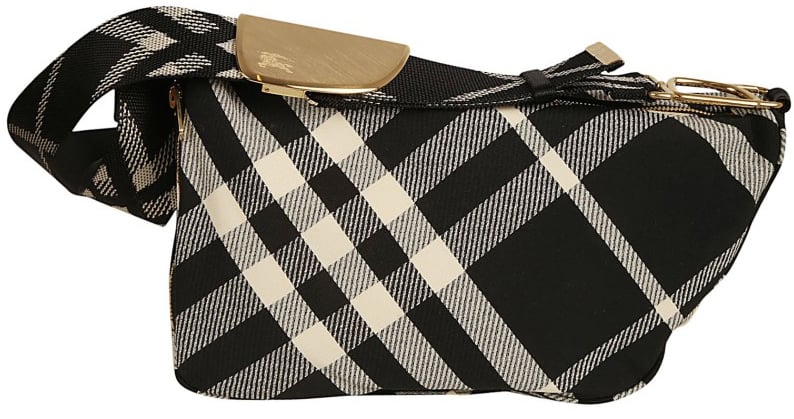 Burberry Check Pattern Shoulder Bag Zwart