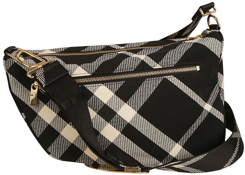 Burberry Check Pattern Shoulder Bag Zwart