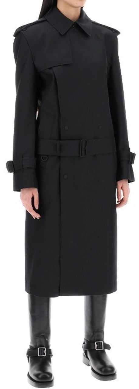 Burberry Burberry Blend Silk Trench Coat Zwart
