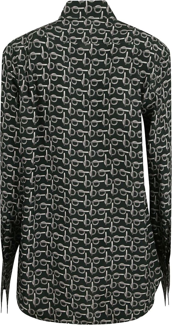 Burberry Repeating Pattern Mulberry Silk Shirt Zwart