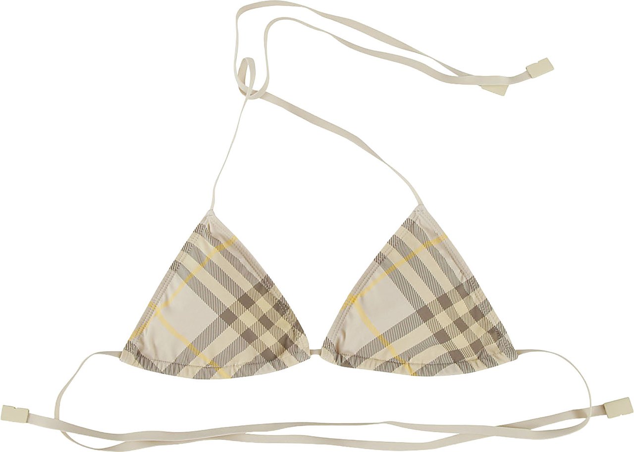Burberry Triangle Bikini Top with Classic Check Pattern Rood