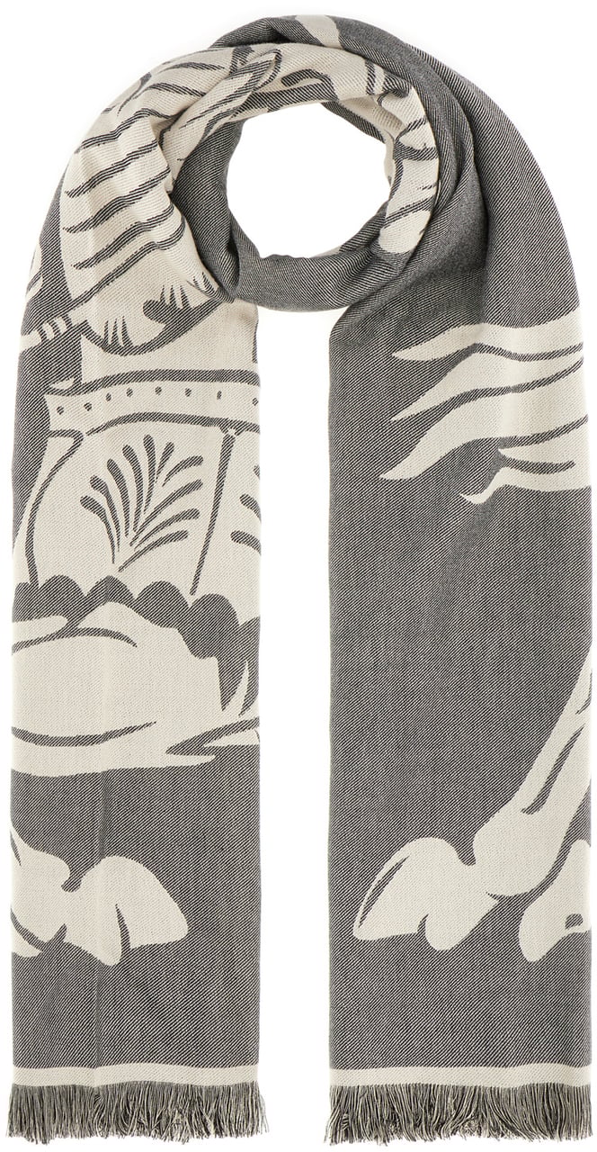 Burberry Burberry Embroidered cotton and wool scarf Divers
