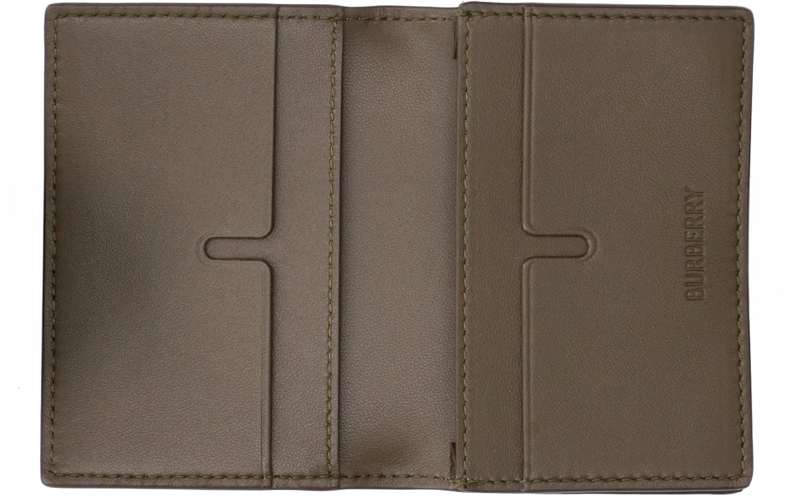 Burberry Beige Check Pattern Bifold Wallet Neutraal