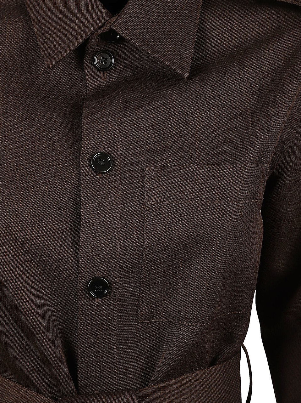Burberry Tailored Brown Wool Coat Zwart