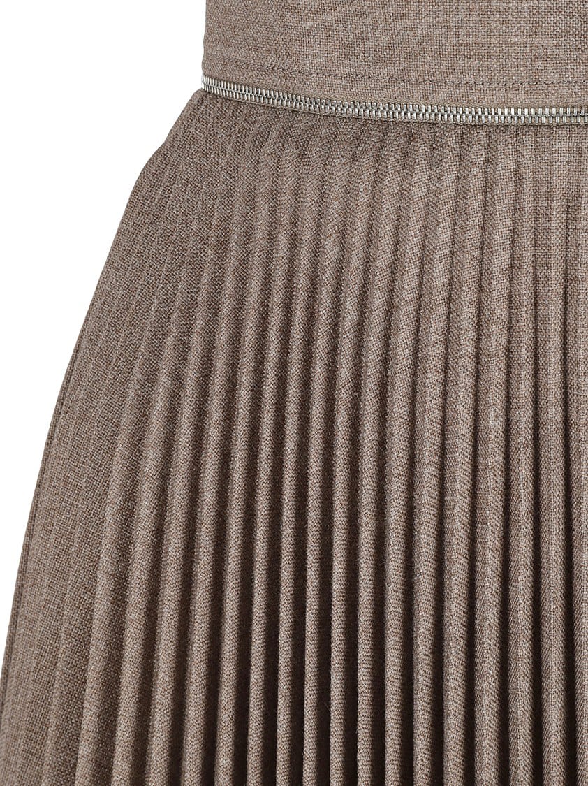 Burberry High-Waisted Pleated Skirt With Sophisticated Flow Grijs