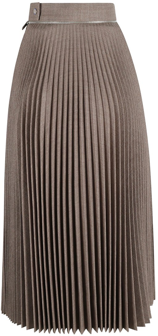 Burberry High-Waisted Pleated Skirt With Sophisticated Flow Grijs
