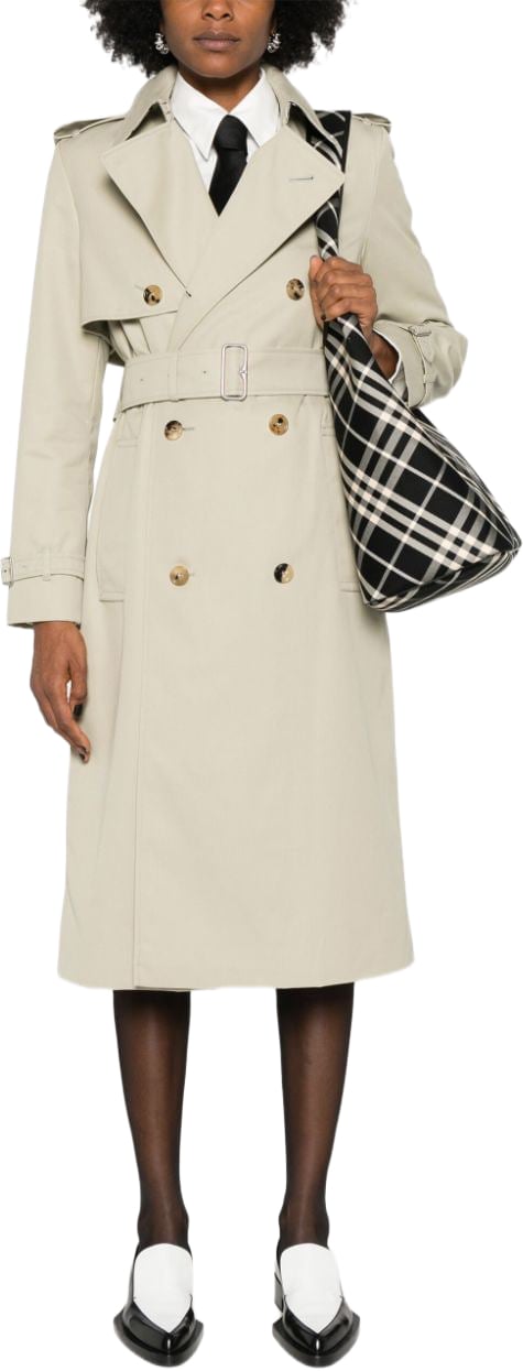 Burberry Coats Grey Beige