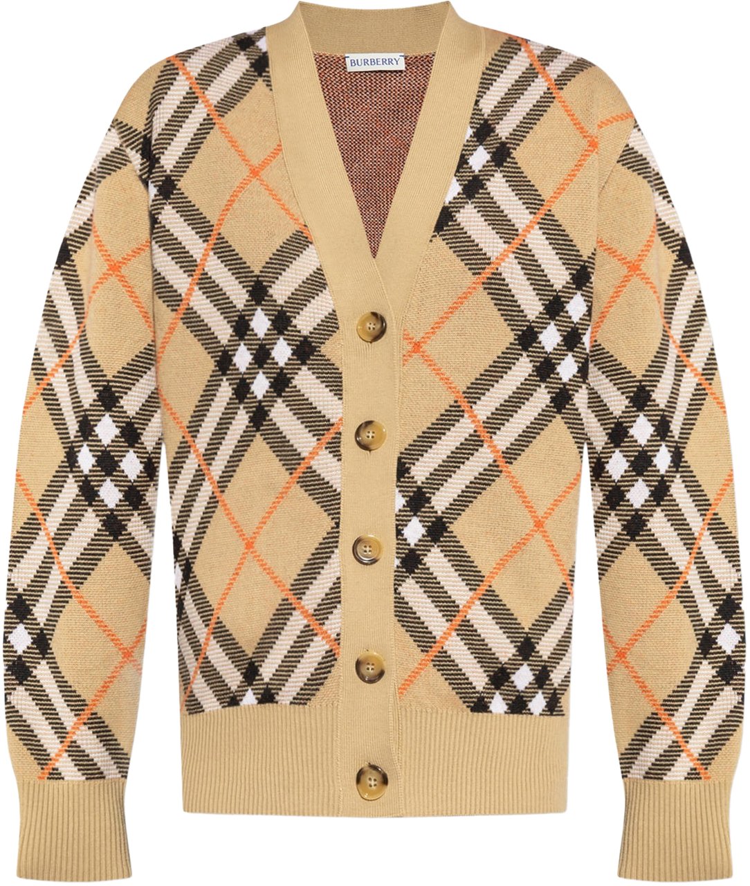 Burberry Burberry Wool Check Cardigan Bruin
