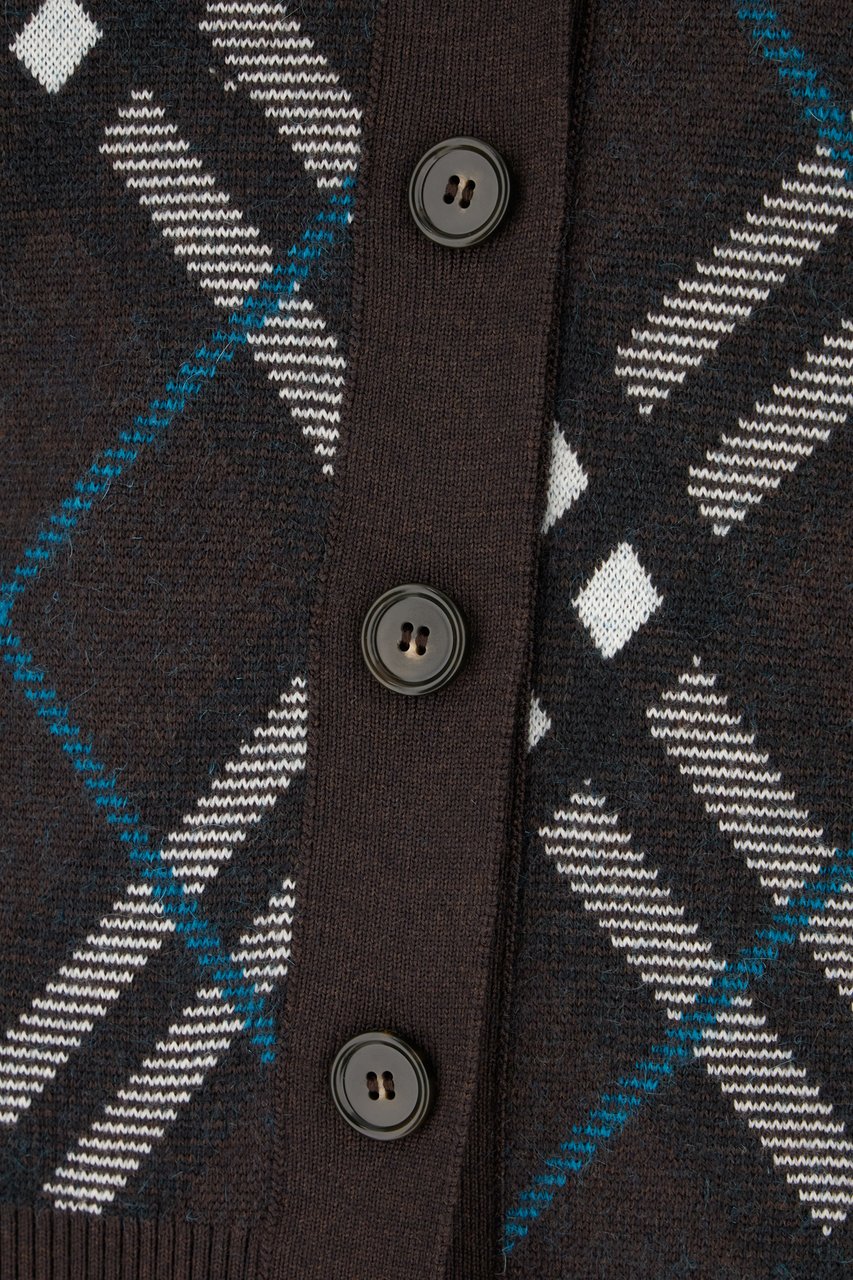 Burberry Burberry Embroidered stretch wool blend oversize cardigan Divers