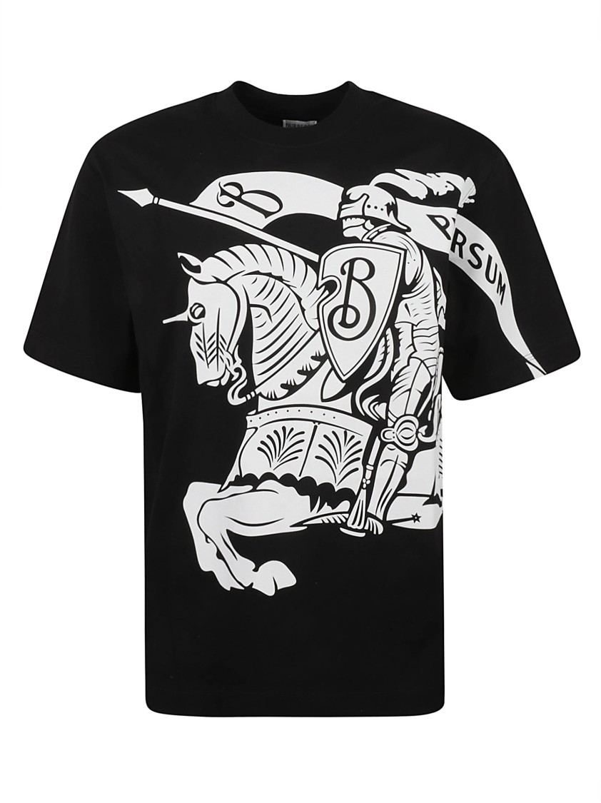 Burberry Graphic Knight Print Black T-Shirt Zwart